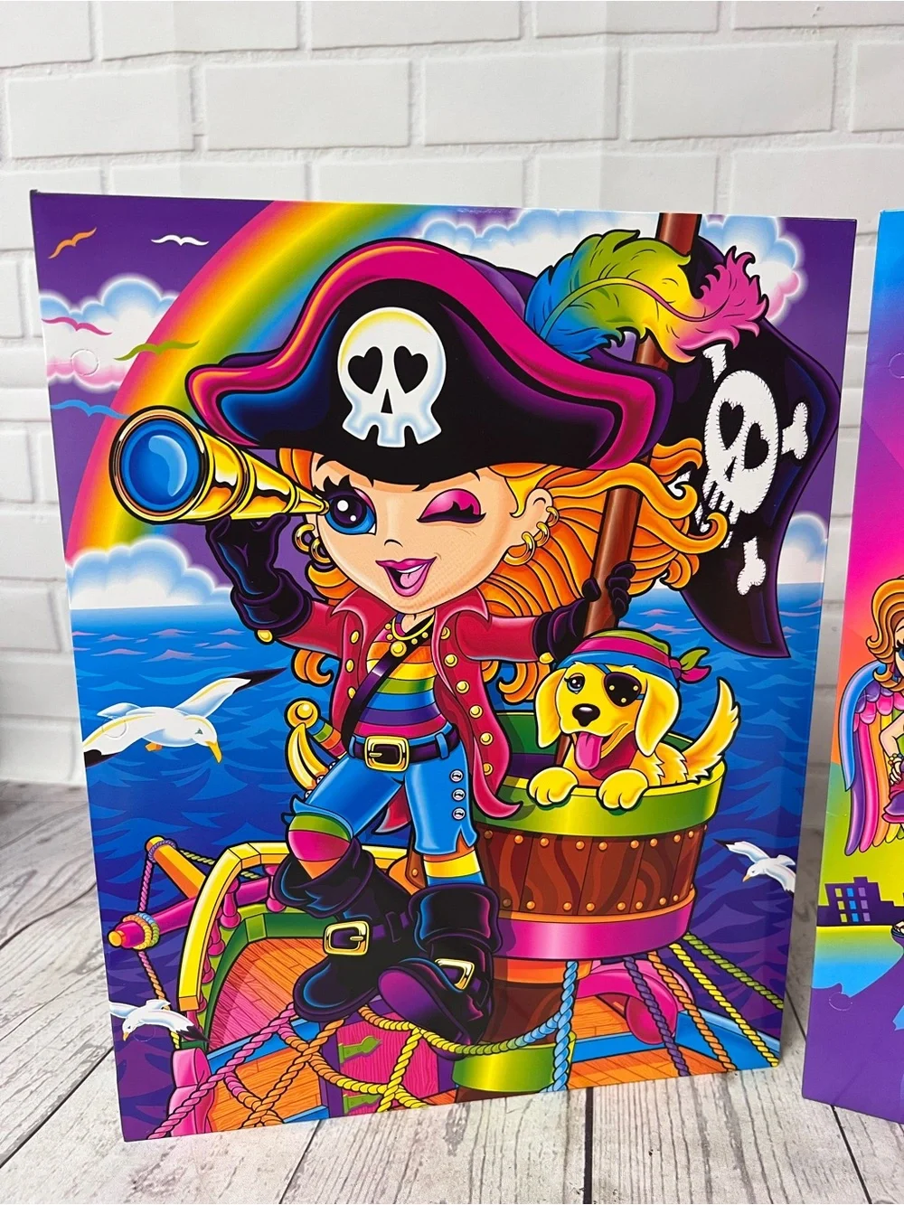 Vintage Club Lisa Frank Tempest & Fearless 5  Two Folders Pirate Puppy 2005 Y2K